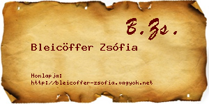 Bleicöffer Zsófia névjegykártya